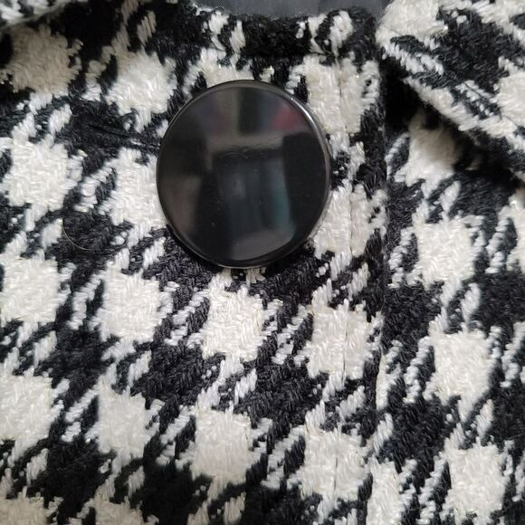Harvé Bernard Black and White Metallic Tweed Jacket L - Picture 5 of 9